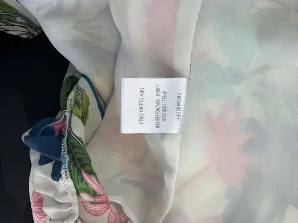 Parker 100% Silk Ruffle Front High-Low Floral Fiesta Dress Size Medium - Picture 9 of 9